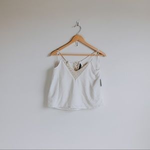 Zara basic white velvet tank top